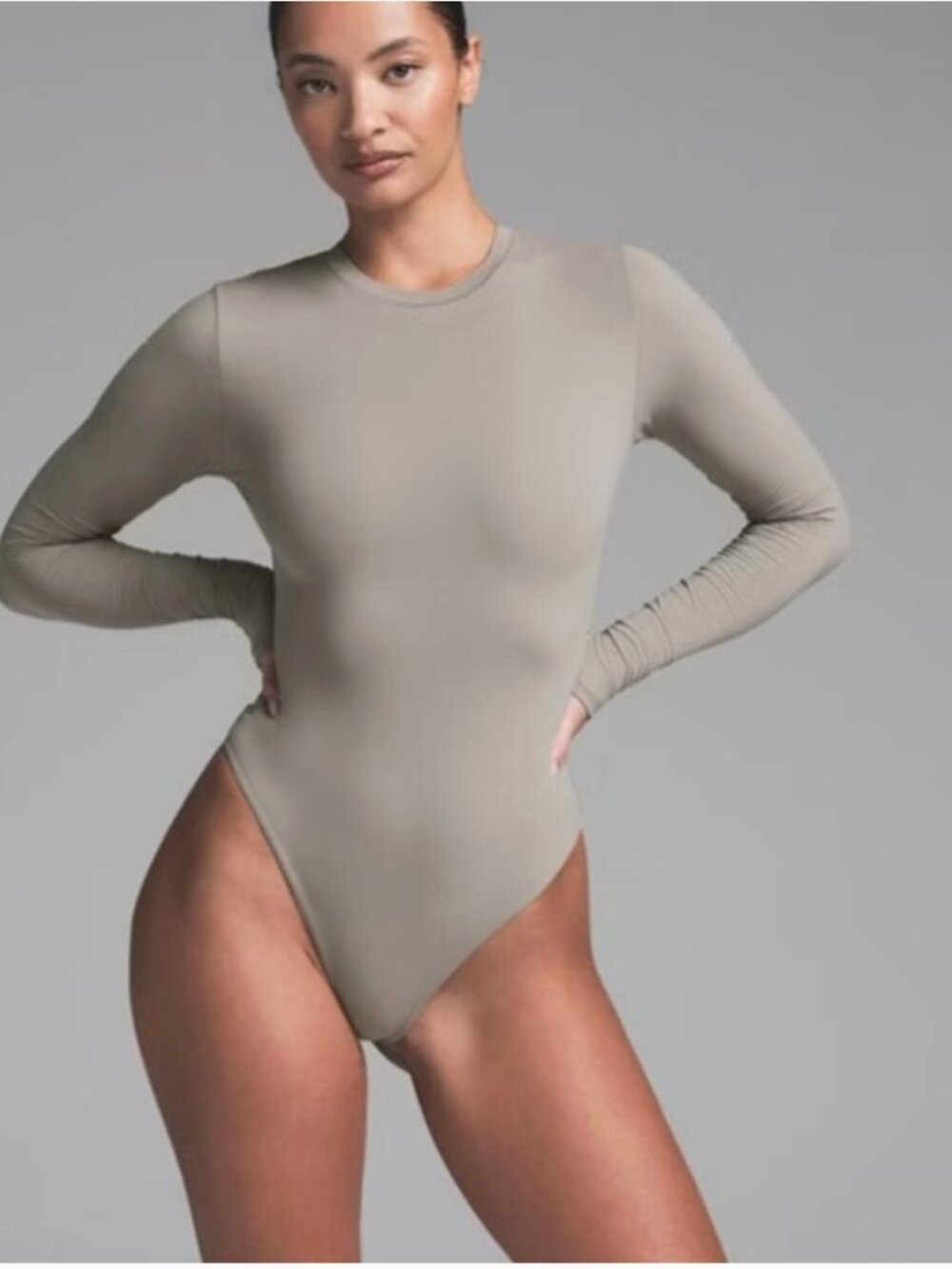 SKIMS NWT Fits Everybody Long Sleeved Bodysuit - Smoke SIZE M